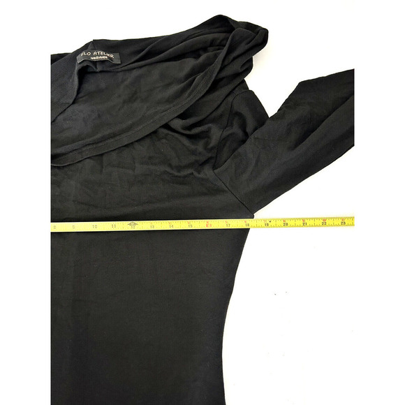 Flo Atelier | Handmade Women's Black Long Sleeve Cowl Neck Maxi Dress Size M - Picture 9 of 12